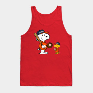 Houston Astros - Snoopy & Woodstock Baseball Style M021 Tank Top