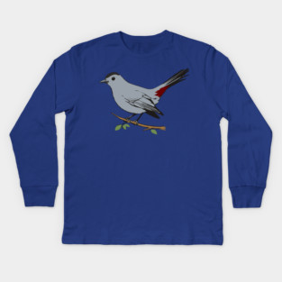 American Gray Catbird Kids Long Sleeve T-Shirt