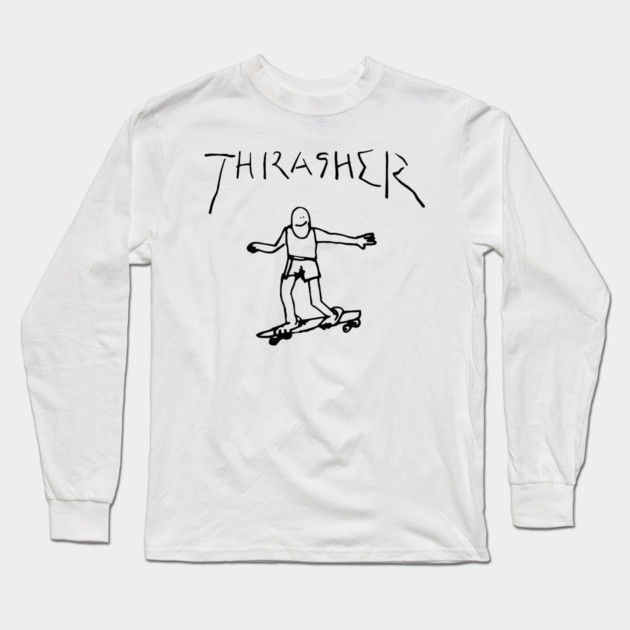 Thrasher Guy Long Sleeve T-Shirt by Shit Post Hero