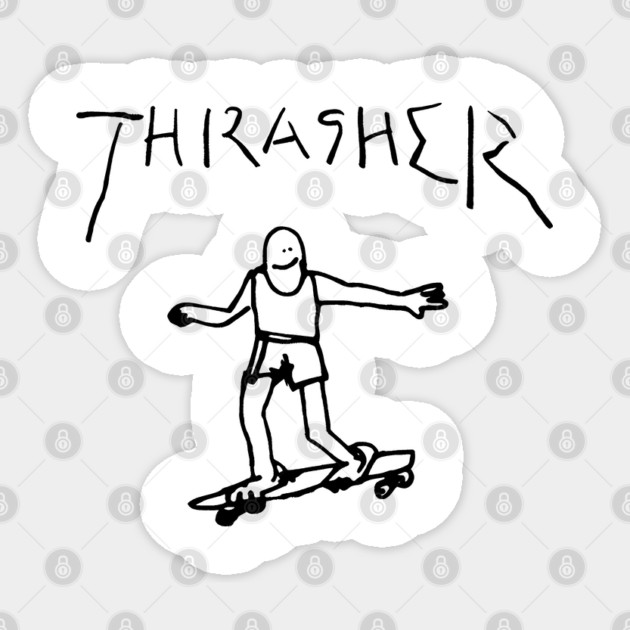 Thrasher Guy Sticker by Shit Post Hero
