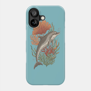 Dynamic Bottlenose Dolphin Coral Art Phone Case