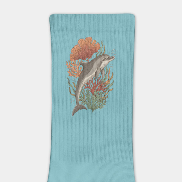 Dynamic Bottlenose Dolphin Coral Art by BirdsnStuff