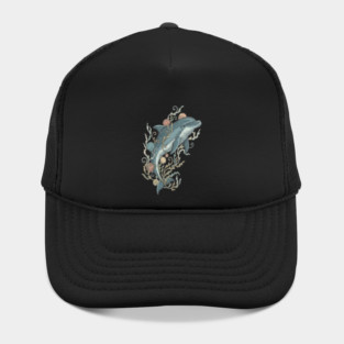 Nautical Bottlenose Dolphin and Seashells Hat