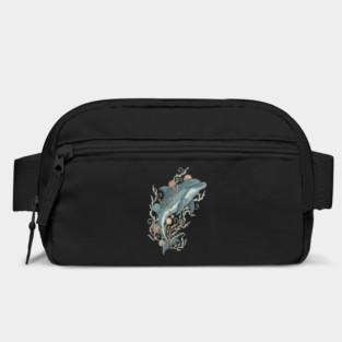 Nautical Bottlenose Dolphin and Seashells Bag