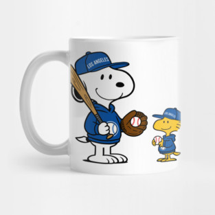 Los Angeles Dodgers - Snoopy & Woodstock Baseball Style M027 Mug
