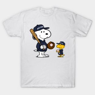 New York Yankees - Snoopy & Woodstock Baseball Style M037 T-Shirt