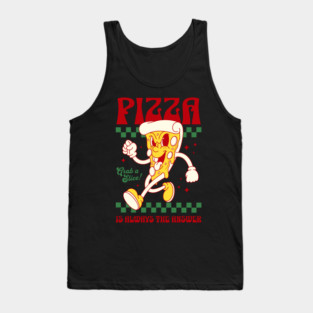 Vintage Pizza T-Shirt | Pizza Is Always The Answer Shirt | Retro Food Lover Tee | Funny Pizza Shirt | Aesthetic Y2K Graphic Tee Tank Top