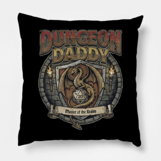 DnD Dungeon Dad Vintage 80s Pillow