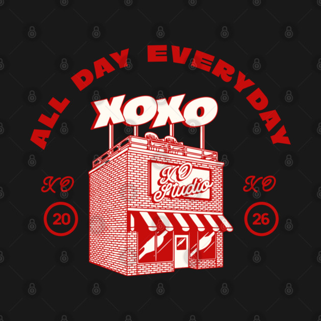 All Day Everyday XOXO T-Shirt | Vintage Studio Design Tee | Retro Urban Streetwear | KO Studio Graphic Tee | Y2K Aesthetic Shirt by egawilldoit