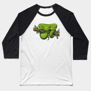 Bush Viper With Purple Flowers Baseball T-Shirt