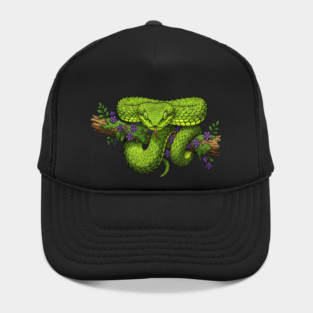 Bush Viper With Purple Flowers Hat