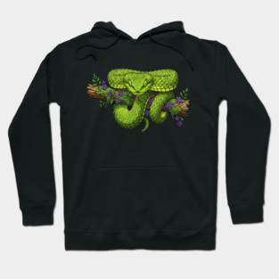 Bush Viper With Purple Flowers Hoodie