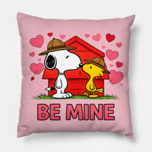 Be Mine Snoopy – Cute Valentine Snoopy & Woodstock Design Pillow