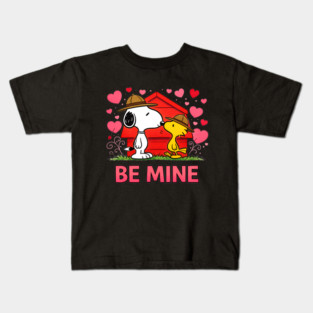 Be Mine Snoopy – Cute Valentine Snoopy & Woodstock Design Kids T-Shirt