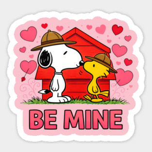 Be Mine Snoopy – Cute Valentine Snoopy & Woodstock Design Sticker