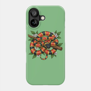 Coral Snake in Blooming Forest Phone Case