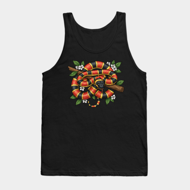 Coral Snake in Blooming Forest Tank Top by BirdsnStuff