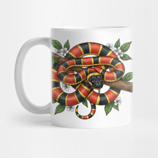 Coral Snake in Blooming Forest Mug