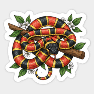 Coral Snake in Blooming Forest Magnet