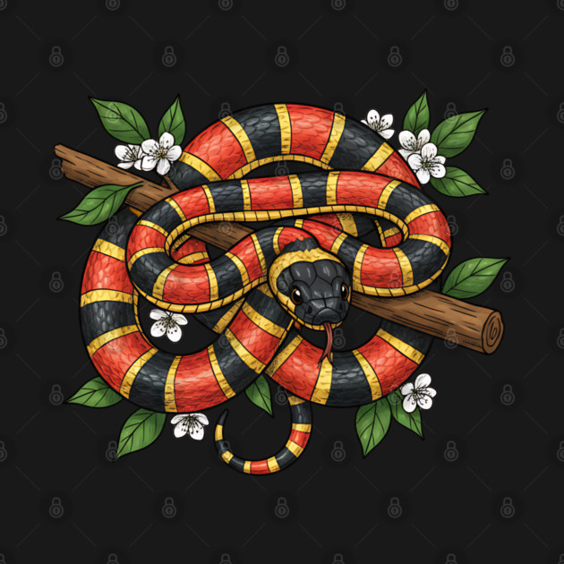 Coral Snake in Blooming Forest by BirdsnStuff