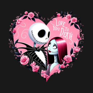 Nightmare Valentine Love You To Death Couple Horror Love Heart T-Shirt