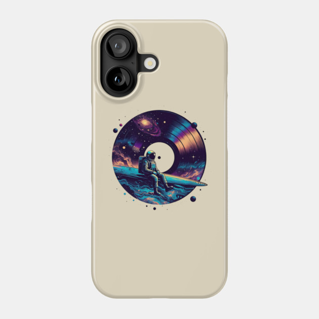 Cosmic Sound: Astronaut Voyage across Galaxy and Vinyl Music Phone Case by Pixel Threads 
