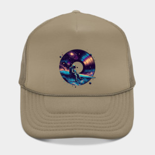 Cosmic Sound: Astronaut Voyage across Galaxy and Vinyl Music Hat