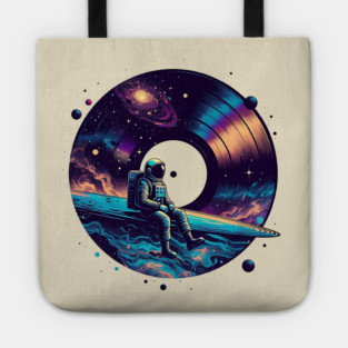 Cosmic Sound: Astronaut Voyage across Galaxy and Vinyl Music Tote