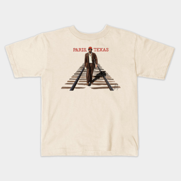 Paris, Texas: Walking the Rails Kids T-Shirt by 51Deesigns