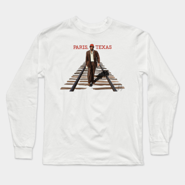 Paris, Texas: Walking the Rails Long Sleeve T-Shirt by 51Deesigns