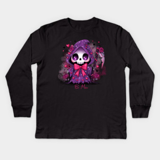 Valentine Grim Reaper Kids Long Sleeve T-Shirt