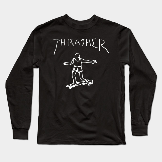 Thrasher Guy Long Sleeve T-Shirt by Shit Post Hero