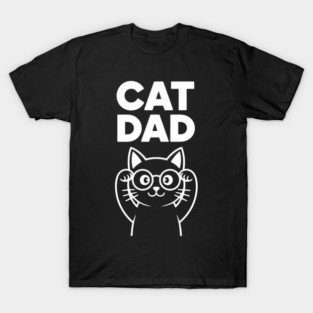Cat Dad Giving Middle Finger Funny Cat Illustration T-Shirt