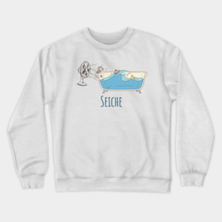 Seiche: the definition of Seiche in a cute cartoon Crewneck Sweatshirt