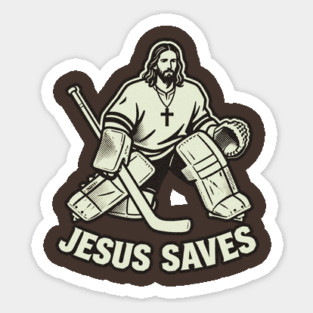 Jesus-Saves-Hockey-Goalie Sticker