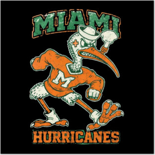 Miami Hurricanes Ibis – Classic Vintage Mascot Design Posters and Art