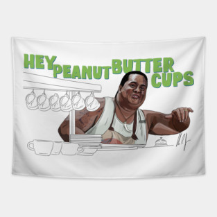 50 First Dates: Hey Peanut Butter Cups Tapestry