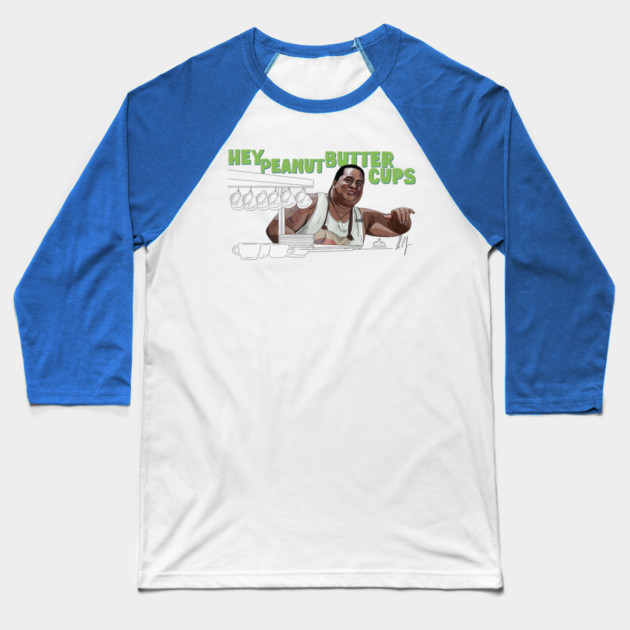 50 First Dates: Hey Peanut Butter Cups Baseball T-Shirt by 51Deesigns