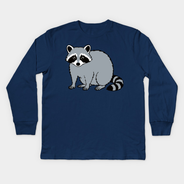 Raccoon — Subtle Funny Wildlife Kids Long Sleeve T-Shirt by DonWillisJrArt