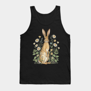 Curious Hare Among Field Flowers Tank Top