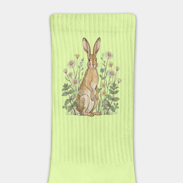 Curious Hare Among Field Flowers by BirdsnStuff