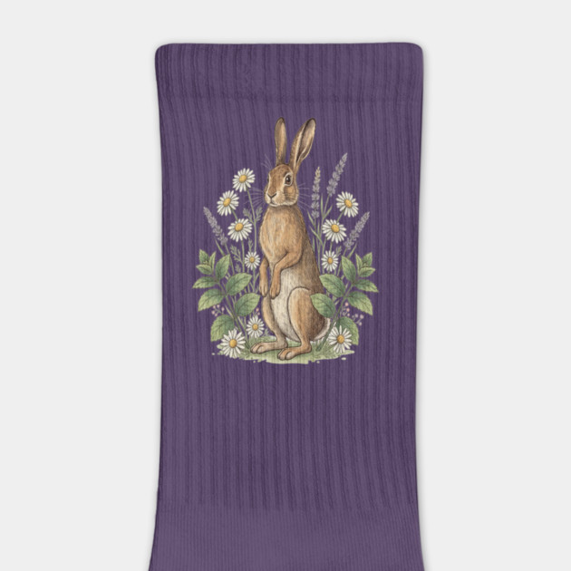 Vintage Meadow Hare and Daisies by BirdsnStuff