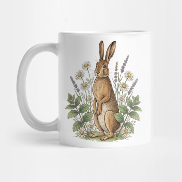 Vintage Meadow Hare and Daisies by BirdsnStuff