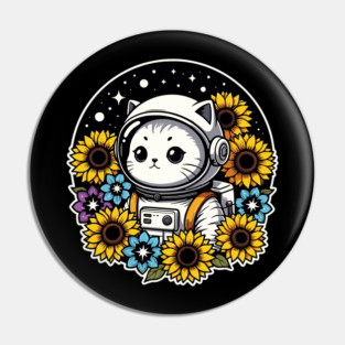 Cosmic Sunflower Kitten Pin