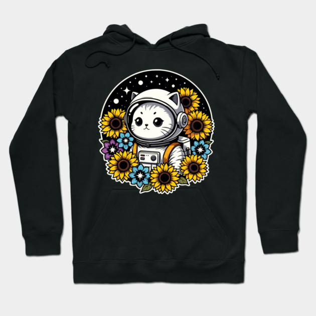 Cosmic Sunflower Kitten Hoodie by Pixel Threads 
