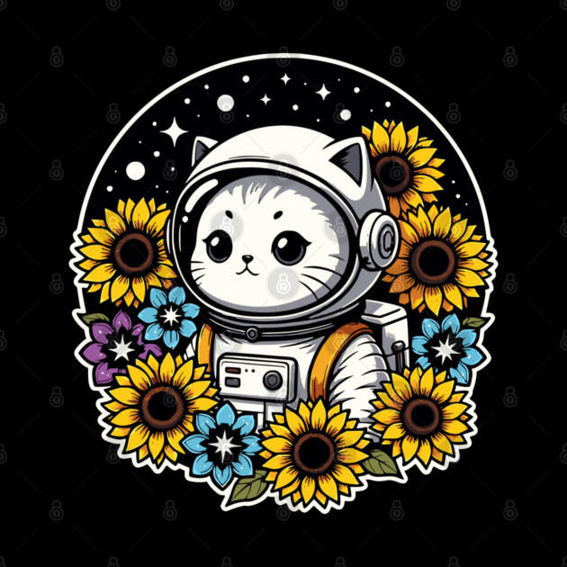 Cosmic Sunflower Kitten by Pixel Threads 