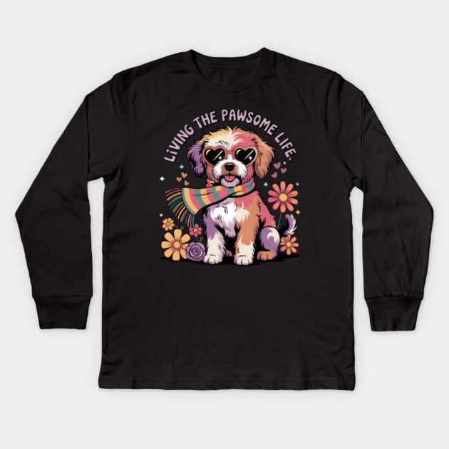 Jackapoo Kids Long Sleeve T-Shirt by JessArty