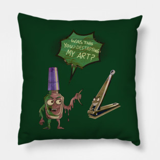 Funny Nail Salon Cartoon Humor Pillow