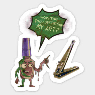 Funny Nail Salon Cartoon Humor Sticker