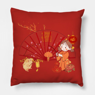 Lunar New Year Joy with Little Rabbit Pillow